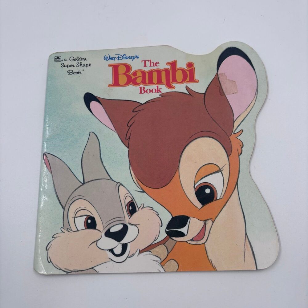 Vintage Walt Disney’s The Bambi Book Golden Super Shape Softcover Storybook 1987